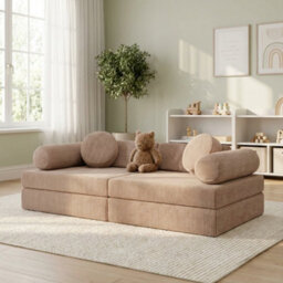 Adell Freestanding Upholstered Foam Sofa For Living Room With Loose Cushions Width 130Cm Depth 65Cm Pink