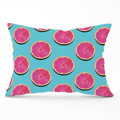Warren Reed Designer Fruity Pattern Of Pink Grapefruit Cushions 33Cm X 48Cm