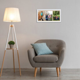 AK Frames 16X8 Walnut Sleek Multi Photo Frame With Ivory Mount - Holds 3 Apertures (3X) 7X5 Photos - thumbnail 3