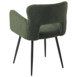 Beliani Set Of 2 Dining Chairs Sanilac Boucle Dark Green - thumbnail 6