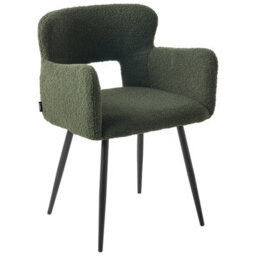 Beliani Set Of 2 Dining Chairs Sanilac Boucle Dark Green - thumbnail 5