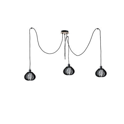 Luminosa Lighting Luminosa Nicoleta Cluster Pendant Ceiling Light Black And Natural, 3X E27