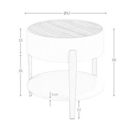 Angel Cerda Elegant Round Corner Table In Walnut And Beige With Gold-Plated Steel Legs - thumbnail 7