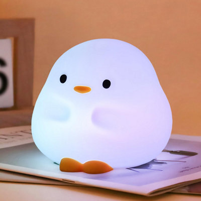 Amorly Duck Night Light, Color Changing Mode & 50-Hour Battery, Squishy Silicone Lamp For Kids Room, Usb Rechargeable With Timer - image 1