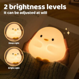Amorly Duck Night Light, Color Changing Mode & 50-Hour Battery, Squishy Silicone Lamp For Kids Room, Usb Rechargeable With Timer - thumbnail 3