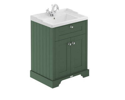 Old London Floor Standing Vanity Unit With Ceramic Basin, Traditional Bathroom Vanity Unit With Soft Close Doors - image 1