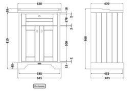 Old London Floor Standing Vanity Unit With Ceramic Basin, Traditional Bathroom Vanity Unit With Soft Close Doors - thumbnail 7