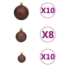Berkfield Artificial Christmas Tree With Leds&ball Set&pinecones 240 Cm - thumbnail 7