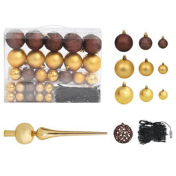 Berkfield Artificial Christmas Tree With Leds&ball Set&pinecones 240 Cm - thumbnail 4