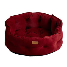 Joules Chesterfield Burgundy Large Dog Bed - thumbnail 1