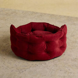 Joules Chesterfield Burgundy Large Dog Bed - thumbnail 3