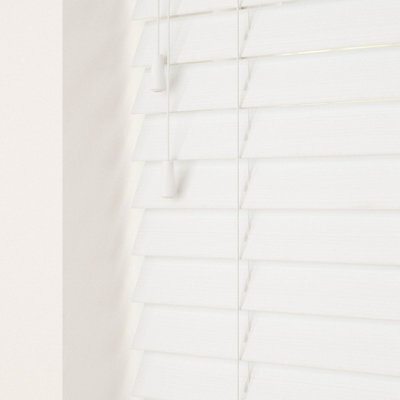 Caecus Blinds Faux Wood String Venetian Blind 50mm Slats  White 210Cm Width X 160Cm Drop - image 1