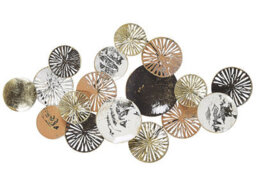Beliani Copper And Gold Metal Round Wall Art 50Cm - Industrial Modern Wall Sculpture - thumbnail 1