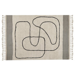 Beliani Rug Dokuz Beige 140 X 200 Cm Cotton - thumbnail 1
