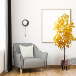 Pegdev - Pdl - 150Cm Artificial Yellow Ginkgo Tree With 510 Leaves In Large Rustic Brown Black Planter For Indoor Or Sheltered Use - thumbnail 4