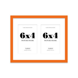 10X8 Inch 2 Opening Photo Collage Frame, Display Two 6X4 Inch Photos, Multi Aperture Family Picture Frame, Orange - thumbnail 2