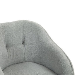 Grey Fluffy Desk Chair For Home Study Bedroom, Fabric Makeup Vanity Chair - thumbnail 6