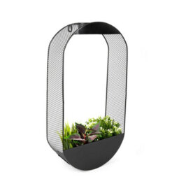 Gardenwize Oval Solar Wall Planter Metal Hanging Planter With Warm White Solar Led Wall Light - thumbnail 2