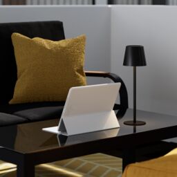 GoodHome Quelea Conical Matt Black Rechargeable Integrated Led Table Lamp - thumbnail 6
