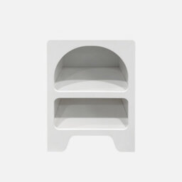 Sweeek - White Wood-Effect Bedside Table 2 Niches White 40X40X55 Cm - Thessa - thumbnail 2