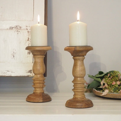 Natural Wooden Candle Holder - Wood Candlestick - image 1
