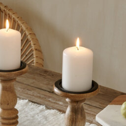 Natural Wooden Candle Holder - Wood Candlestick - thumbnail 4