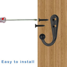 8 Pack Vintage Wall Mounted Coat Hooks, Wall Hooks With 16 Screws, Metal Hat Hook For Bathroom And Kitchen - thumbnail 3