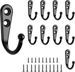 8 Pack Vintage Wall Mounted Coat Hooks, Wall Hooks With 16 Screws, Metal Hat Hook For Bathroom And Kitchen - thumbnail 1