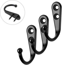 8 Pack Vintage Wall Mounted Coat Hooks, Wall Hooks With 16 Screws, Metal Hat Hook For Bathroom And Kitchen - thumbnail 4