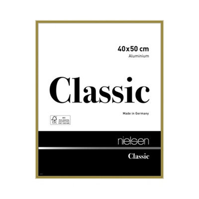 Nielsen Classic Polished Gold Aluminium Picture Frame 40X50Cm - With Float Glass And Push/turn Clips - image 1