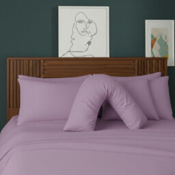 V Shape Pillowcase For Support Maternity Pillows Polycotton Easy Care Lilac - thumbnail 1