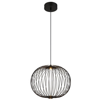 Luminosa Lighting Luminosa Galway 50Cm Wire Frame Pendant Ceiling Light Matt Black Led 3000K - image 1