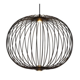Luminosa Lighting Luminosa Galway 50Cm Wire Frame Pendant Ceiling Light Matt Black Led 3000K - thumbnail 3