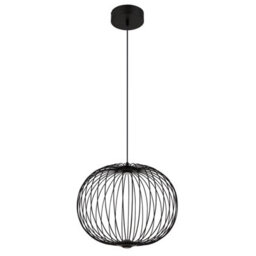 Luminosa Lighting Luminosa Galway 50Cm Wire Frame Pendant Ceiling Light Matt Black Led 3000K - thumbnail 2