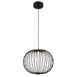 Luminosa Lighting Luminosa Galway 50Cm Wire Frame Pendant Ceiling Light Matt Black Led 3000K - thumbnail 1