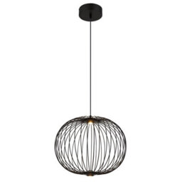 Luminosa Lighting Luminosa Galway 50Cm Wire Frame Pendant Ceiling Light Matt Black Led 3000K - thumbnail 4