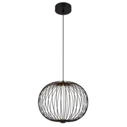Luminosa Lighting Luminosa Galway 50Cm Wire Frame Pendant Ceiling Light Matt Black Led 3000K - thumbnail 5