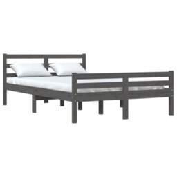 Berkfield Bed Frame Grey Solid Wood 150X200 Cm King Size - thumbnail 3