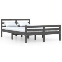 Berkfield Bed Frame Grey Solid Wood 150X200 Cm King Size - thumbnail 2
