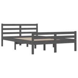 Berkfield Bed Frame Grey Solid Wood 150X200 Cm King Size - thumbnail 4