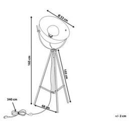 Beliani Industrial Floor Lamp Thames Metal Gold - thumbnail 3