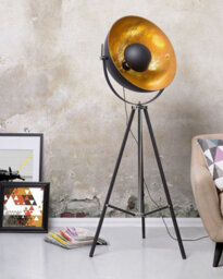 Beliani Industrial Floor Lamp Thames Metal Gold - thumbnail 2