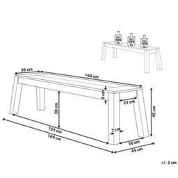 Beliani Garden Bench Livorno 169 Cm Acacia Wood Brown - thumbnail 3