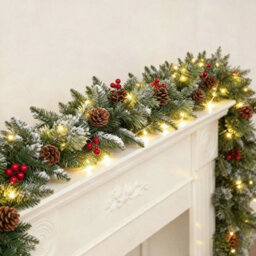 9Ft Christmas Garland With Pinecone Led Lights - thumbnail 3