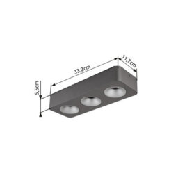 Luminosa Lighting Luminosa Hangarau Ceiling Spotlight Bar Grey Dark Led 3000K - thumbnail 7