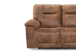 Suede Brown Faux Leather  3 + 1 Seater Manual Recliner Sofa And Armchair Set For Living Room Murcia - thumbnail 3