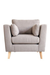 Loft Home Aria Classic Natural Oatmeal Fabric Armchair - thumbnail 2