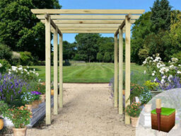 Edecks Village Walkway Wooden Garden Pergola (W 2400mm X D 3600mm) With Concrete In Posts (2.7M) - thumbnail 5