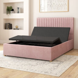 Aspire Grant Electric Adjustable Bed Upholstered With Pocket Sprung Mattress Uk Made, Plush Blush, Size Single - thumbnail 3
