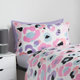 OHS Leopard Reversible Duvet Cover Set Quilt Pillowcases Bedding, Pink - Double - thumbnail 5